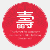 Chinees label voor verjaardag met lange levensduur (Voorkant)
