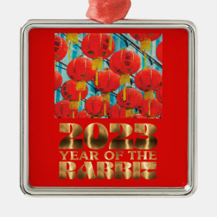 Chinees Lampionnenfestival 2023 Nieuw Jaar van de  Metalen Ornament