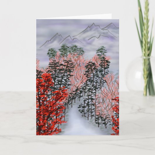 Chinees landschap feestdagen kaart (Voorkant)