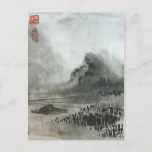 Chinees landschap in de Misty Mountain Briefkaart