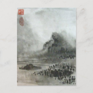 Chinees landschap in de Misty Mountain Briefkaart