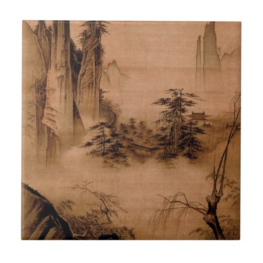 Chinees landschap - Ma Yuan Tegeltje (Voorkant)