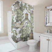  Chinees landschap naadloos. Chinoi Douchegordijn (In situ)