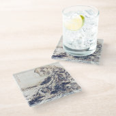 Chinees landschap  schilderen zwart wit glazen onderzetter (Schuin)