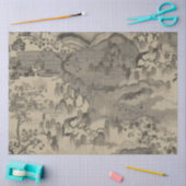 Chinees landschap tissuepapier in sepia  (Craft)