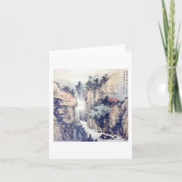 Chinees landschapspenseel Schilderen W/Poem door L