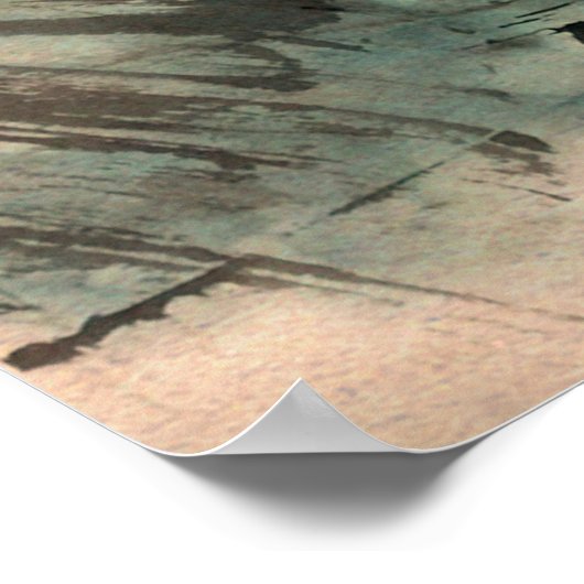 Chinees landschapsschilderij.Chinees,schilderij,ja Poster (Hoek)