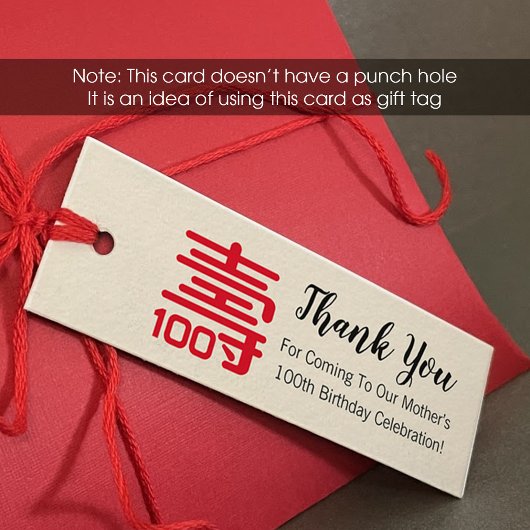 Chinees "langlevendig" Birthday Label (1 x 3 inch)