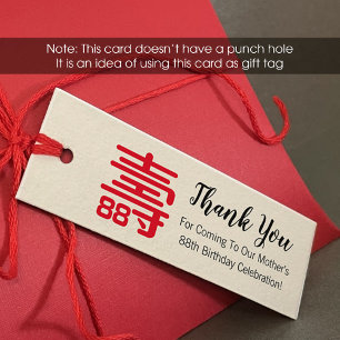 Chinees "langlevendig" Birthday Label (1 x 3 inch)