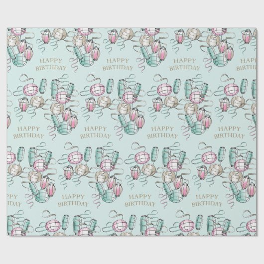 Chinees lantaarn- en lintthema cadeaupapier (Vlak)