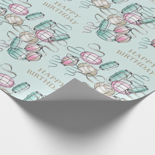 Chinees lantaarn- en lintthema cadeaupapier (Hoek)