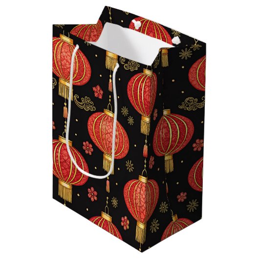 Chinees Lantaarn Festival (3) Medium Cadeauzakje (Voorkant Gekanteld)