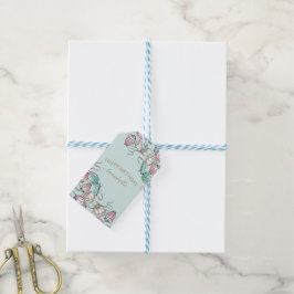 Chinees Lantaarn & Lint Gift Label Cadeaulabel