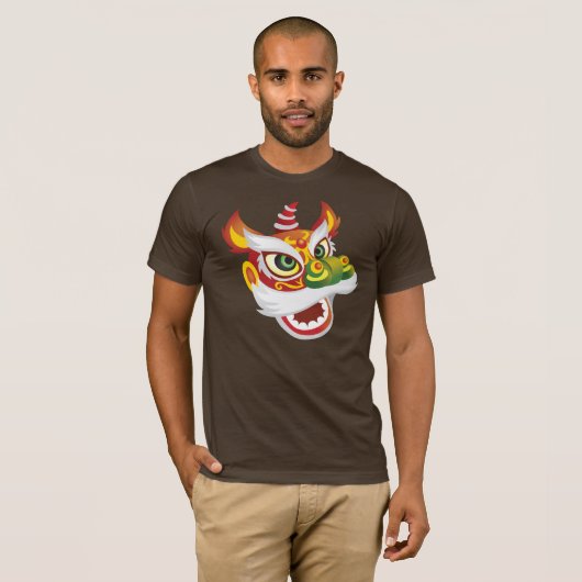 Chinees leeuwhoofd t-shirt (Voorkant volledig)