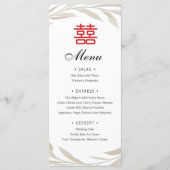 Chinees legant beige Leaves Wedding Menu (Voorkant)
