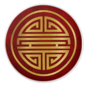 Chinees levensymbool keramische knop (Voorkant)