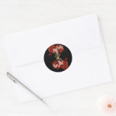 Chinees liefdessymbool op rode fractaal ronde sticker (Envelop)