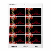 Chinees liefdessymbool op rode fractal etiket (Full Sheet)