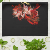 Chinees liefdessymbool op rode fractal theedoek (Gevouwen)