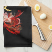 Chinees liefdessymbool op rode fractal theedoek (Quarter Fold)