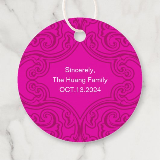 Chinees "Longevity" Verjaardag Label - ROZE (elke  (Achterkant)