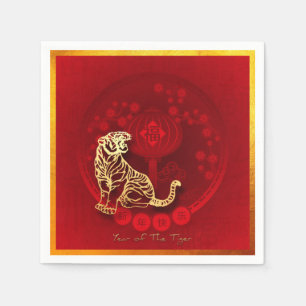 Chinees luck Luck Luck Tiger Year groet PN01 Servet