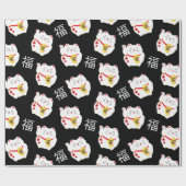 Chinees Lucky Cat Good Fortune Cadeaupapier (Vlak)