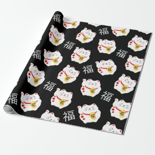 Chinees Lucky Cat Good Fortune Cadeaupapier