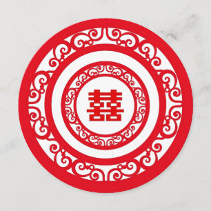 Chinees Lucky Charm Double Happiness Wedding Kaart