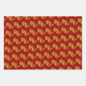 Chinees Lucky Dragon Nieuwjaar 2024 3-pack Inpakpapier Vel (Voorkant 3)