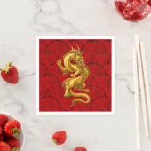 Chinees Lucky Gold Dragon Papieren servetten (Insitu)