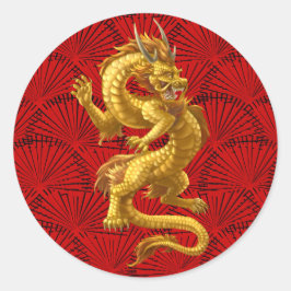 Chinees Lucky Gold Dragon Stickers
