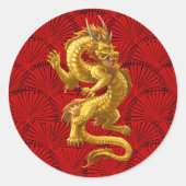 Chinees Lucky Gold Dragon Stickers (Voorkant)
