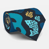 Chinees Lucky Symbols Patroon #3 Stropdas (Opgerold)