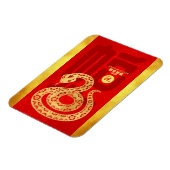 Chinees Lunar Nieuwjaar 2025 Snake Red Gold VM Magneet (Linkerzijde)