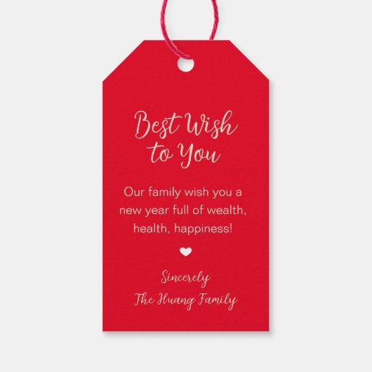 Chinees/Lunar Nieuwjaar CadeauLabel (Achterkant)