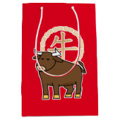 Chinees lunar nieuwjaar Ox stier boft geld Medium Cadeauzakje (Voorkant)