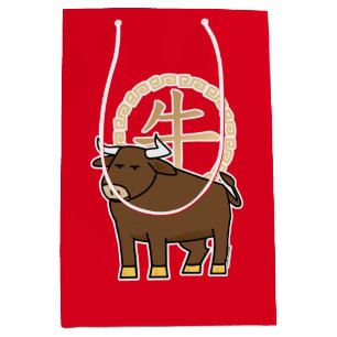 Chinees lunar nieuwjaar Ox stier boft geld Medium Cadeauzakje