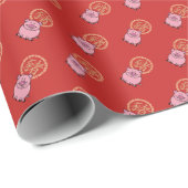 Chinees Lunar Nieuwjaar van het Varkensrood Lucky  Cadeaupapier (Rol Hoek)