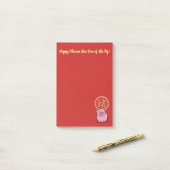 Chinees Lunar Nieuwjaar van het Varkensrood Lucky  Post-it® Notes (Op bureau)