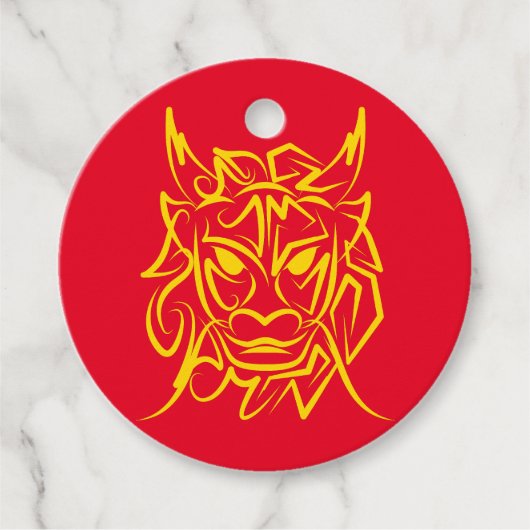 Chinees Maanjaar 2024 4722 Drakenjaar Bedankjes Labels (Voorkant)