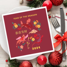 Chinees Maanjaar Nieuwjaar van de Dragon Red