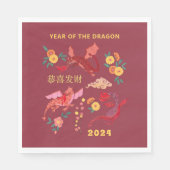 Chinees Maanjaar Nieuwjaar van de Dragon Red Servet (Voorkant)