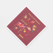 Chinees Maanjaar Nieuwjaar van de Dragon Red Servet (Hoek)