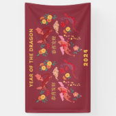 Chinees Maanjaar Nieuwjaar van de Dragon Red Spandoek (Verticaal)