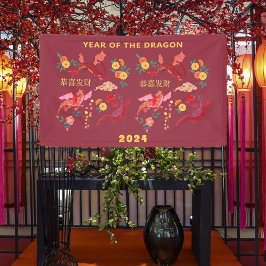 Chinees Maanjaar Nieuwjaar van de Dragon Red Spandoek