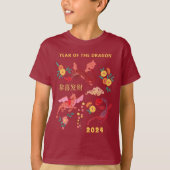 Chinees Maanjaar Nieuwjaar van de Dragon Red T-shirt (Voorkant)