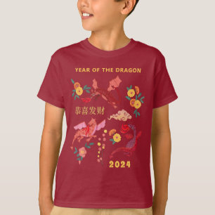 Chinees Maanjaar Nieuwjaar van de Dragon Red T-shirt