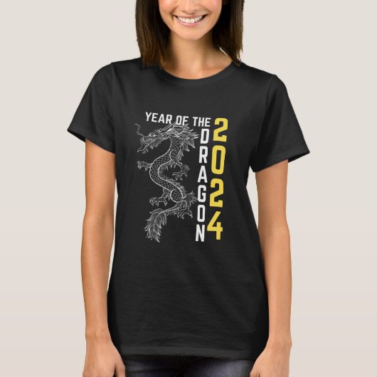 Chinees Maanjaar Rode Succes Dragon 2024 T-shirt (Voorkant)