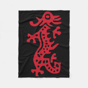Chinees Mah Jong Red Dragon Tegel Mahjong Kostuum Fleece Deken